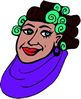 black woman with hair curlers on her head